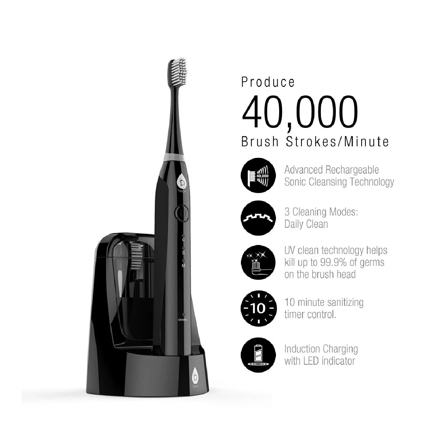 Sonic Smart Series Rechargeable Toothbrush with UV Sanitizing Function - Image 4